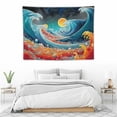 thumbnail image 3 of GOSMITH  Ocean Wave Tapestry Wall Hanging, Colorful Sea with Sun Sunset Tapestry,3D The Great Wave Tapestry Japanese Tapestry for Living Room Bedroom Dorm Decor, 3 of 7