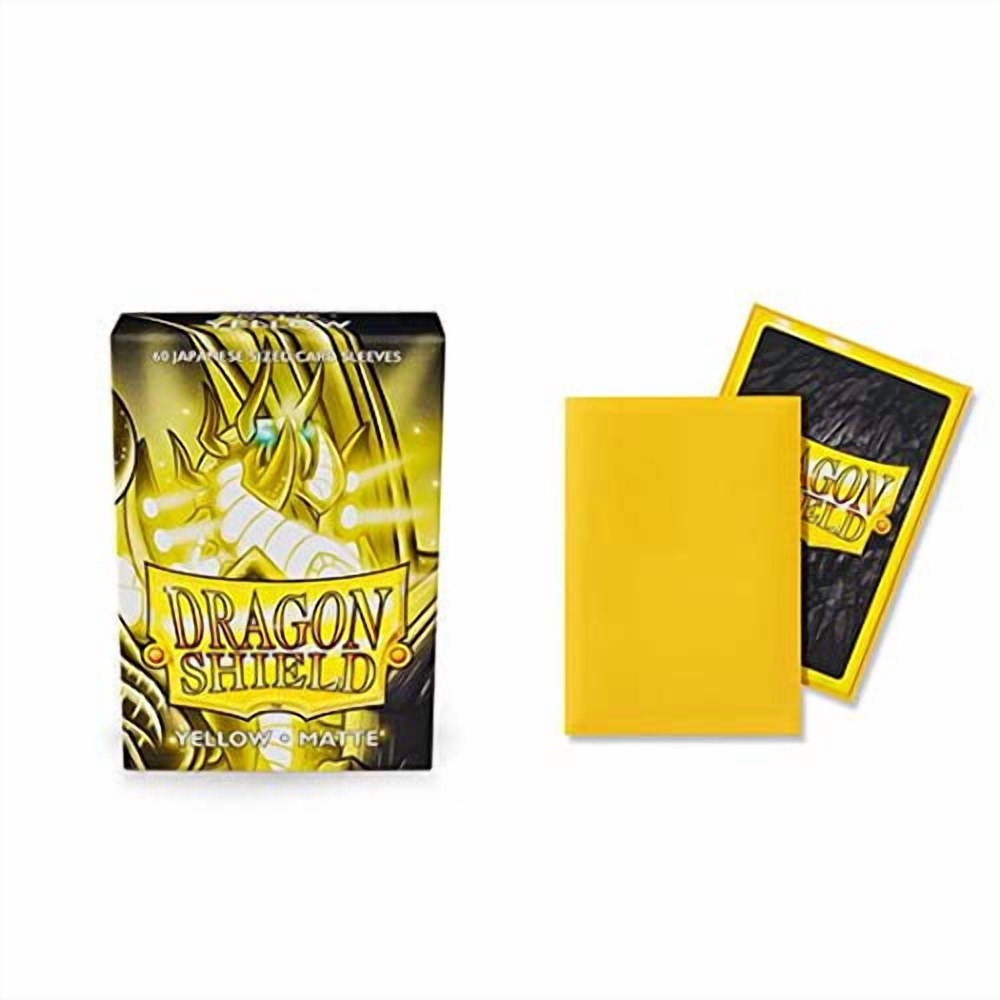 10 Packs Dragon Shield Matte Mini Japanese Yellow 60 ct Card Sleeves Display Case