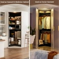 thumbnail image 5 of Homieasy Corner Closet System, 32 Inches Wide Wood Corner Unit with 2 Hanging Rods and All Hardware Kits, 3-Tier 80'' Height Corner Wood Closet Tower, Black, 5 of 9