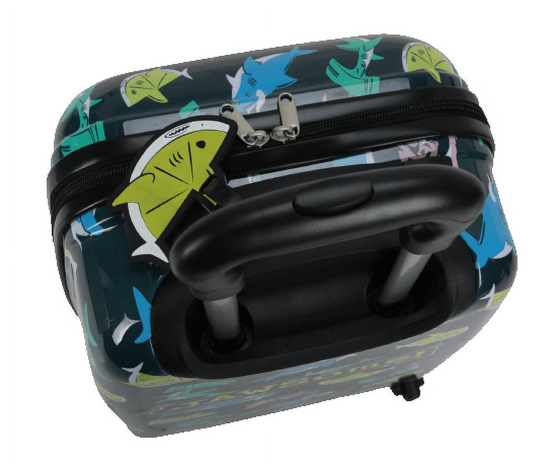 CRCKT 21-inch Jawsome Hardside Carry-On Kids Luggage With Luggage Tag, Black Shark Print