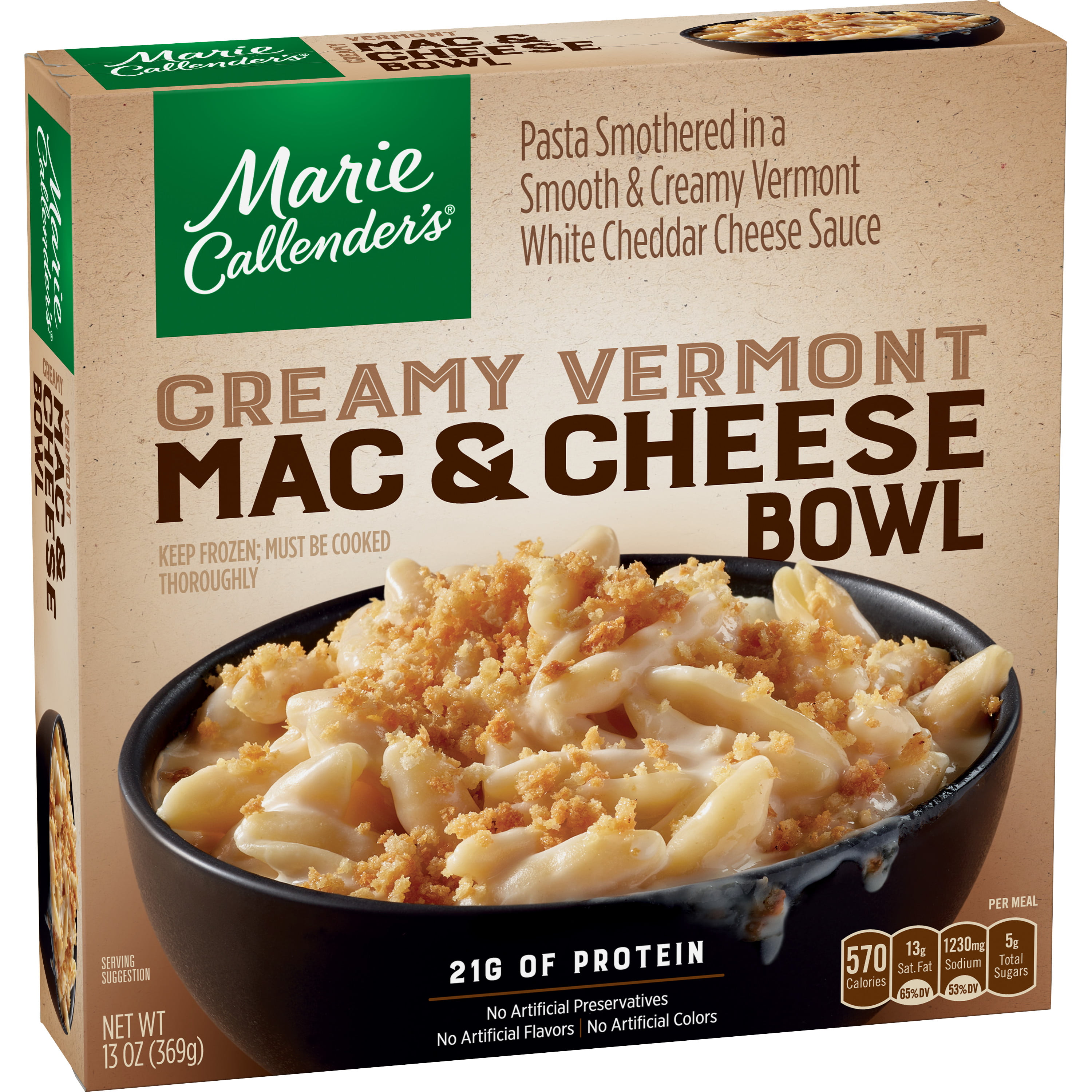 Marie Callender S Frozen Meal Creamy Vermont Mac Cheese Bowl 13 Ounce Walmart Com Walmart Com