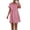 Pink, variant on Antinious Women Short Sleeve Round Neck Knee Length Casual Breathable Dress
