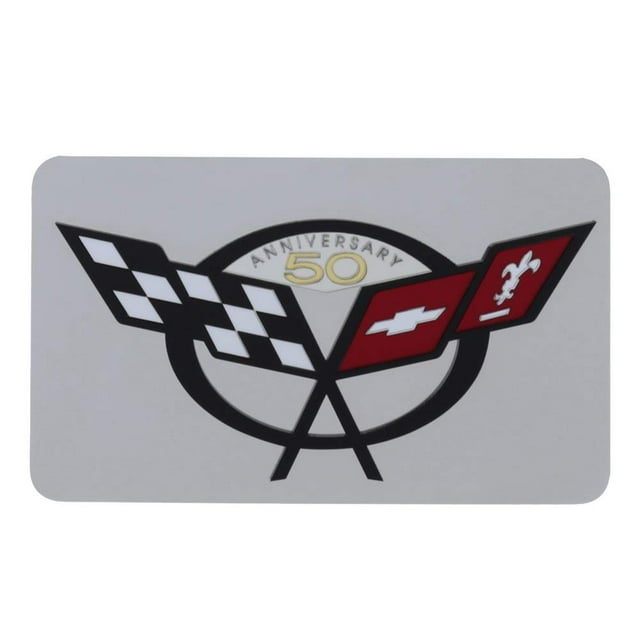 Eurosport Daytona - Compatible avec 1996-2004, Plaque d'Extraction C5 - Petit 50e & Drapeaux (Acier Inoxydable)