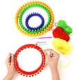 thumbnail image 5 of Loom Round Plastic Knitting Ring Set With Hook And Needle - Sizes 14/19/24/29 Cm - Loom Knitting Chair Knitting Loom Row Counter Knitting For Looming, Hats, Scarves, Sweaters, 5 of 8