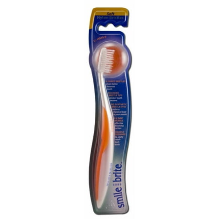 Smile Brite - V-Wave, Nylon Toothbrush, Soft Fixed Head, 1