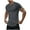 Dark Gray, variant on Mens Muscle Slim T Shirts Ribbed Texture V Neck Longline Henley Gym Workout Athletic Short Sleeve Tee Shirt Dark Gray