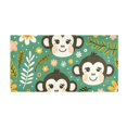 thumbnail image 4 of Bath Mat Soft Plush Non-Slip Absorbent Bathroom Rugs 39"x20" Monkey Faces Flowers Dots, 4 of 8