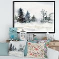 thumbnail image 2 of Christmas Minimalistic Snow and Forest Landscape 20 in x 12 in Framed Painting Canvas Art Print, by Designart, 2 of 5