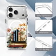thumbnail image 6 of Magnetic Case for iPhone 17 Pro Design On Clear Base, Compatible with MagSafe Slim Protective Soft TPU Bumper Phone Cover Women Girls Case for iPhone 17 Pro Clear Book Lover Flower, 6 of 7