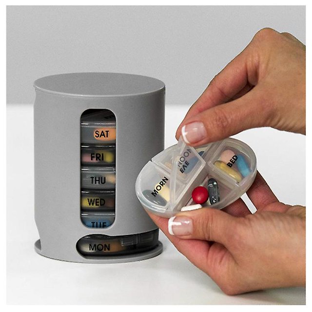 Pastillero Semanal CHAO 1 Dispensador 7 Compartimentos Apilables Color Gris