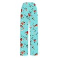 thumbnail image 5 of USNSM Women's Pants Elastic Waist Loose Workout Wide Leg Pants Casual Baggy Colorful Floral Printed Pants with Pockets Multicolor#03 S, 5 of 5