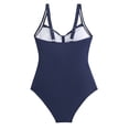 thumbnail image 6 of GEWSEY Women's Tummy Control One Piece Swimsuit-Vintage Ruched Adjustable Straps Padding Supportive Bathing Suit (Navy, XXL), 6 of 9