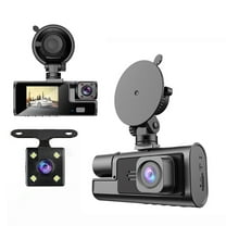 Tgbvmt 1080P Dash Cam Front Inside & Rear Camera with Infrared Night Vision Wide Angle Parking Monitor G-Sensor Loop Recording High-Definition Car Camera for Safe Driving Daily