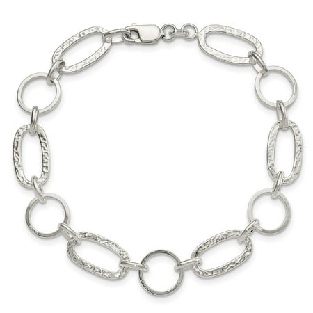 925 Sterling Silver Circle Bracelet for Women 7.5"