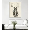 thumbnail image 3 of Giant Art Canvas  24x32 Watercolor Deer Head 3 Framed in Multi-Color, 3 of 3
