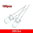 thumbnail image 1 of 100Pcs Super Bright Led 5Mm Red/Blue/Green/White/Yellow Led Transparent Bulb, 1 of 4