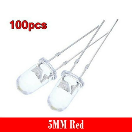 

BCLONG 100PCS Super Bright LED 5mm Red/Blue/Green/White/Yellow LED Transparent Bulb