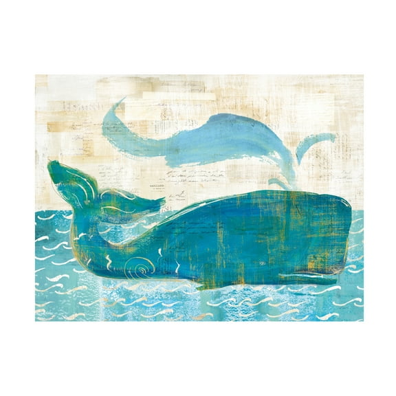 Trademark Fine Art 'On the Waves I Whale Spray' Canvas Art by Sue Schlabach