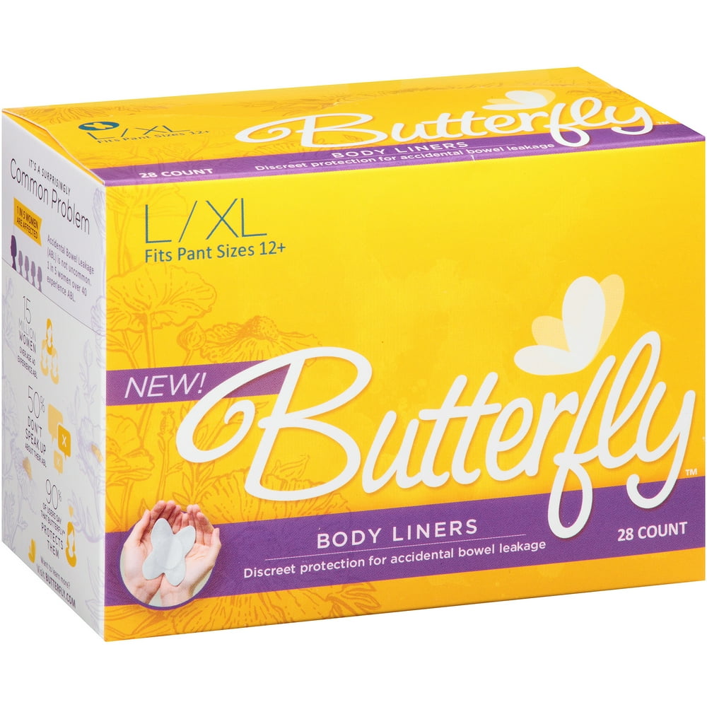 Butterfly Incontinence Care Body Liners for Women, Large/Extra Large (28 liners)