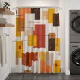 thumbnail image 2 of Abstract Geometric Shower Curtain - Water Repellent Fabric Shower Curtains Washable, Vintage Minimalist Color Blocks Decorative Polyester Cloth Bathroom Curtains Modern Bath Decor 36"x72", 2 of 8