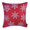 thumbnail image 2 of Christmas Snowflakes Decorative Single Throw Pillow 18" x 18" Red & White Square for Couch, Bedding, 2 of 6