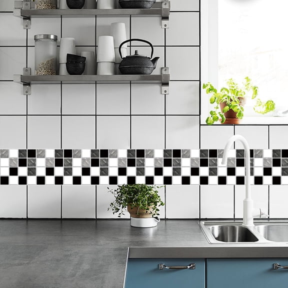 10-Pack Self-Adhesive Crystal Tile Stickers for Kitchen Backsplash, 3D Mosaic Wall Decor, Waterproof Peel and Stick Tiles