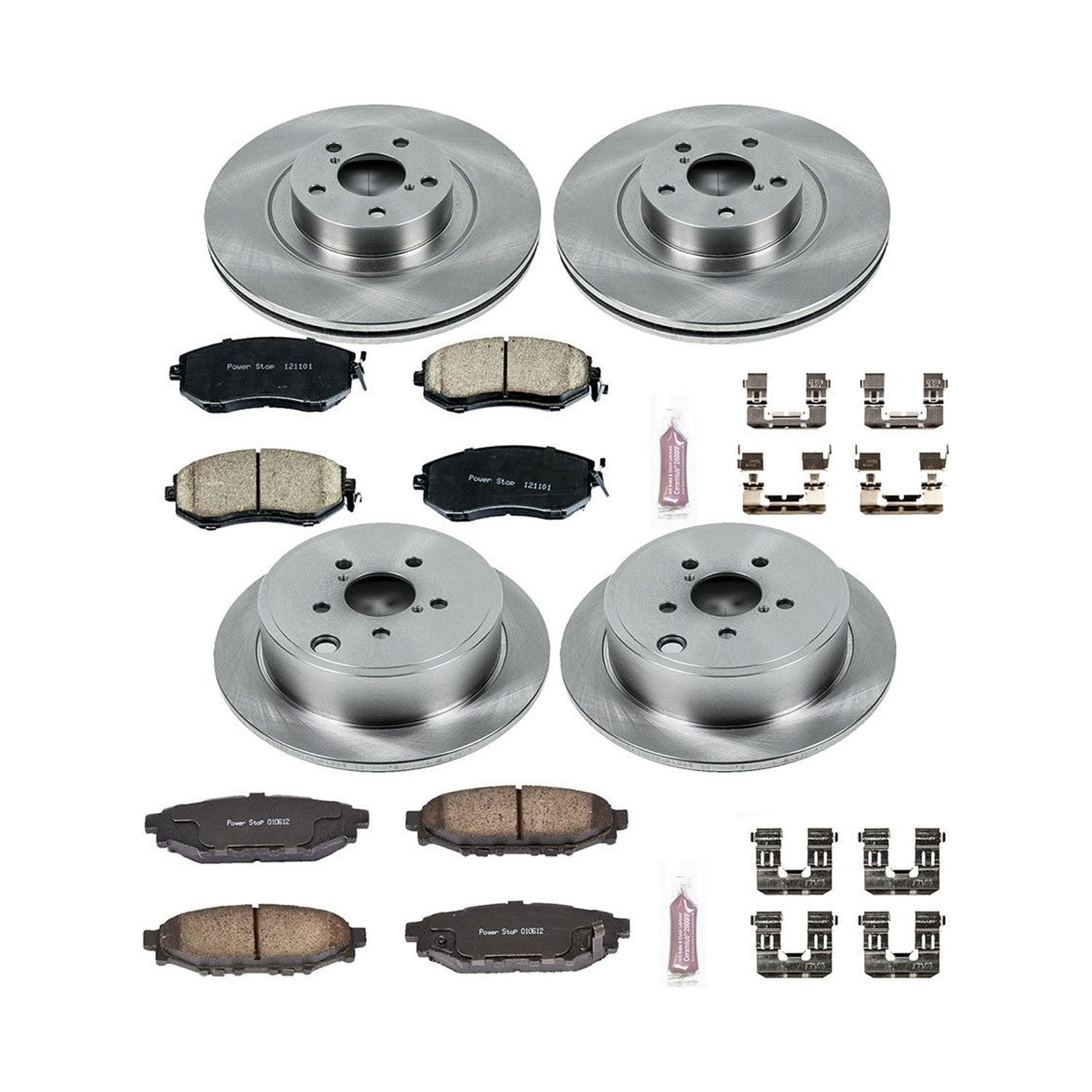 Power Stop Front and Rear Stock Replacement Brake Pad and Rotor Kit KOE6083
