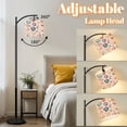 thumbnail image 3 of Arc Floor Lamp with Adjustable Lampshade Watercolor Seashell Soft Pastel Colors Standing Lamp 3 Color Temperatures Dimmable Tall Pole Lamp with Foot Switch for Bedroom, 3 of 8