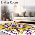 thumbnail image 2 of ODIKA 2'x3' Machine Washable Non-Slip Area Rug, Sunburst Welcome with Radiating Petal Design High Traffic Rug with Pad, Yellow, 671655, 2 of 8