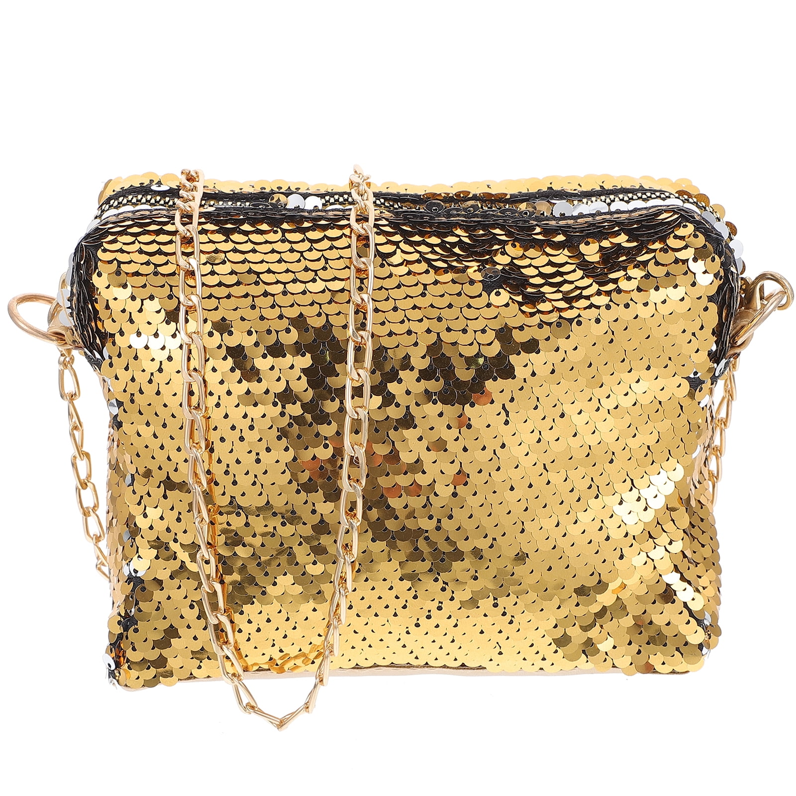 Fashion Sparkly Sequin Handbag Lady Party Evening Clutch Shoulder Bag for Women Gold Walmart