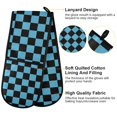 thumbnail image 4 of Dailycode Double Sided Oven Mitt with Loop Heat Resistant Kitchen Long Potholders 7" x 35" Black Blue Checked, 4 of 6
