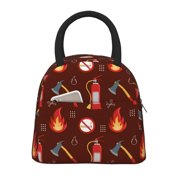 Easygdp Fire Extinguisher Bolsa de Almuerzo Insulada Grande, Forro de Aluminio, Diseño Espacioso, a Prueba de Fugas, Ideal para Trabajo, Picnics, Viajes y Actividades al Aire Libre