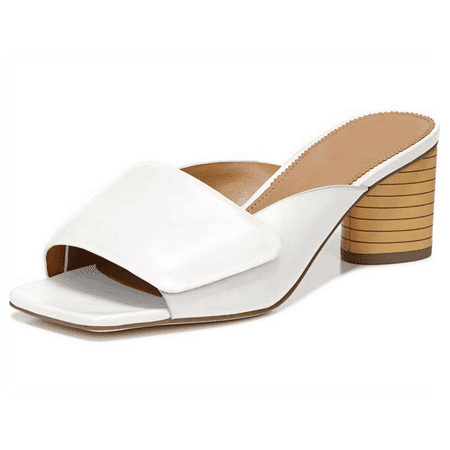 

SySea Fashion Leather Slipper Women Shoers Summer Chunky High Heels
