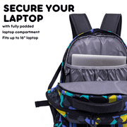J World Boys and Girls Atom 18.5 Multi-Compartment Laptop Backpack for School and Travel, Cubes