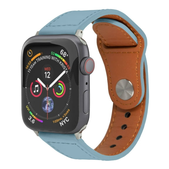 Watch Leather Band Strap, Genuine Premium Leather Band Compatible with Apple Watch - Sky Blue (42/44 mm)