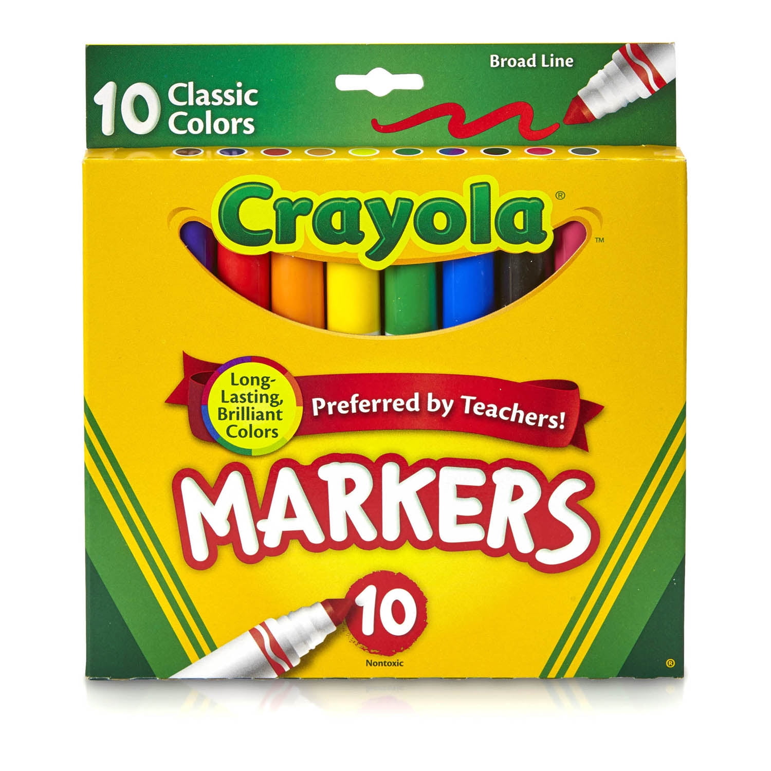 Crayola Broad Line Markers, Classic Colors, 10 Per Box, 6 Boxes