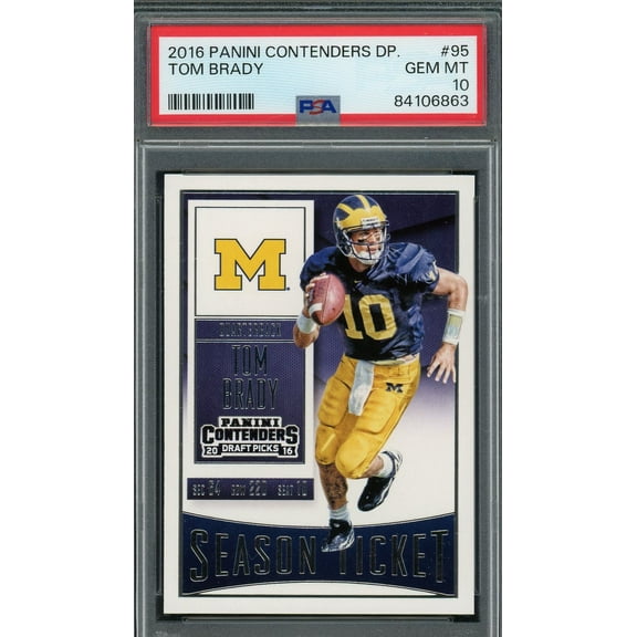 Tom Brady 2016 Panini Contenders DP Football Card #95 Graded PSA 10
