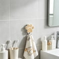 thumbnail image 3 of Wooden Paw Print Wall Hook, Decorative Dog Leash Stand Hanger with Metal Hook, Rustic Pet Supplies Organizer for Entryway, Cute Gift for Dog Lovers​, White, 3 of 6
