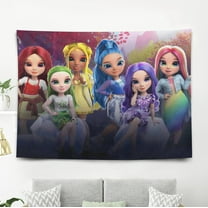 YOUJIANGYUN Rainbow High Dolls-Theme Anti-pilling Tapestry Gift Wall Hanging Backdrop for Room Bedroom Girls Fans Background Banner Party Birthday Supplies Decor