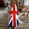 thumbnail image 2 of Lovzfmll Women's British Flag Print Round Neck Casual Dress Sleeveless Ankle Length with Spaghetti Strap for Vacation Loose Crew Neck Red, 4XL, 2 of 8