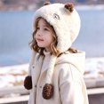 thumbnail image 2 of 2-8 Years Kids Winter Knit Cat Ear Beanie with Stripes, Cute Warm Hat for Boys Girls, 2 of 8