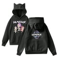 thumbnail image 1 of Pop cazadora para niña Demo-n Hunters Women's Fashion Hooded Sweatshirt Cat Ear Pullover Casual Streetwear Soft Comfortable Long Sleeve Tops for Daily Wear Spring Fall Winter （Black）, 1 of 4