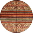 thumbnail image 1 of Ahgly Company Indoor Round Contemporary Brown Oriental Area Rugs, 3' Round, 1 of 6