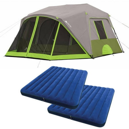 Ozark Trail 9-Person Instant Cabin Tent with 2 Bonus Queen Airbeds Value