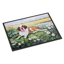 Carolines Treasures 7446MAT Saint Bernard in Flowers Doormat 18x27 27"L x 18"W multicolor