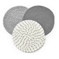 thumbnail image 3 of Three-piece Set Of Cotton Thickened Coasters And Dish Pads (white Dark/light Gray 18cm) Free Shipping, 3 of 5