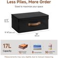 thumbnail image 2 of Contenedores de almacenamiento de tela con tapa, cajas de almacenamiento decorativas para estantes, organizador apilable de clóset y cesta de almacenamiento con asa, negro, paquete de 2, 2 of 4
