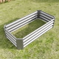 thumbnail image 6 of Metal Raised Garden Bed, 4×2×1FT Rectangle Raised Planter Bed for Plants, Vegetables and Flowers Raised Garden Boxes Steel Kit - Silver, 6 of 7