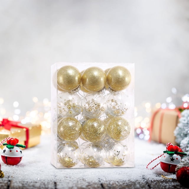 Adornos de bolas navideñas perfecl PVC Oro claro 24 piezas