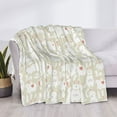 thumbnail image 3 of Yiaed White Rabbit Print Blanket Throw Blanket Soft Cozy Flannel Blanket for Home Bed Sofa Couch Chair-40"x30", 3 of 6